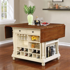 G102270 - Slater Kitchen Island with Drop Leaves - Black or White - ReeceFurniture.com