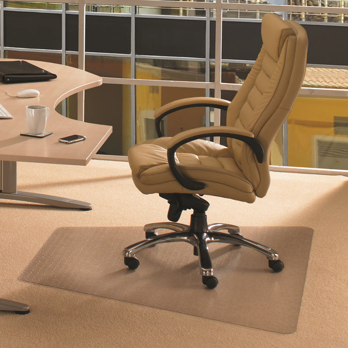 Cleartex Advantagemat PVC Corner Workstation Chair mat for Medium Pile Carpets 3/4" or less