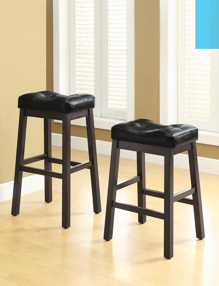 G120519 - Upholstered Stools Black And Cappuccino