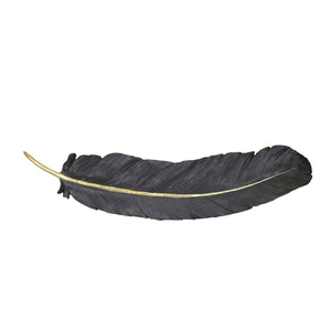 Black/Gold Wall Feather 30.75" - ReeceFurniture.com