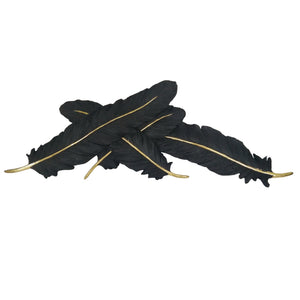 Black/Gold Feathers Wall Decor - ReeceFurniture.com