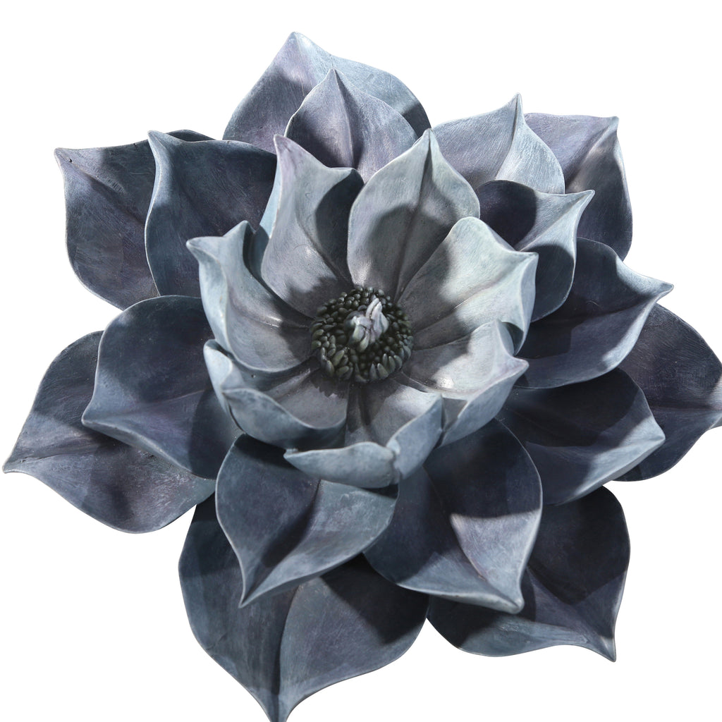 Blue Lotus Wall Flower 11.25" - ReeceFurniture.com
