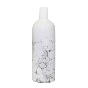 Ceramic 12" Bottle Vase, Black/White - ReeceFurniture.com