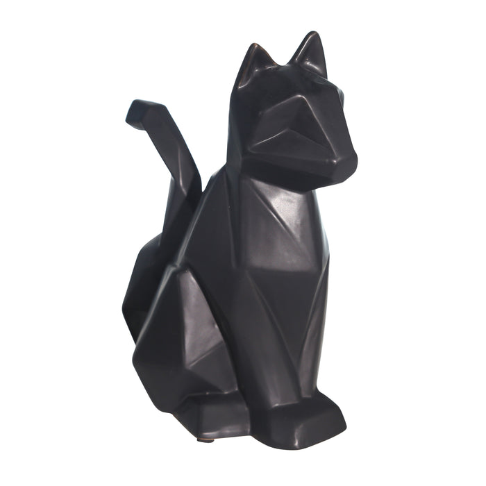 Ceramic 10" Cat Table Accent,Black