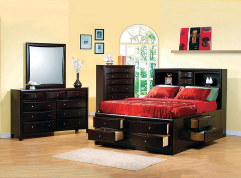 G200413 - Phoenix 10-Drawer Bedroom Set - Deep Cappuccino