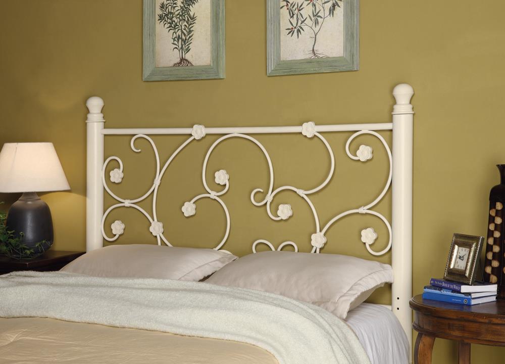 G300185 - Headboard With Floral Pattern - White - ReeceFurniture.com