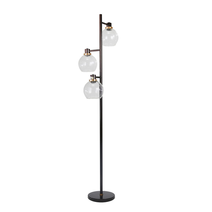Metal 3-Light Round Floor Lamp66", Bronze