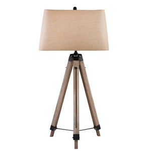 Wood 59" Tripod Floor Lamp, Brown - ReeceFurniture.com