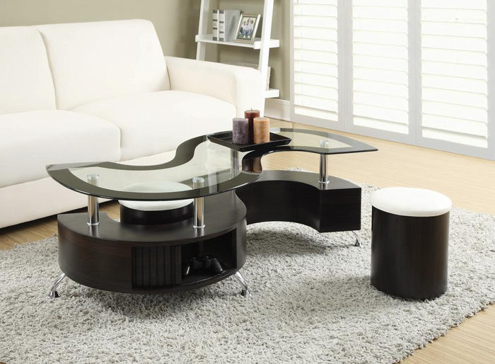 G720218 - Delange 3-Piece Coffee Table And Stools Set - Cappuccino