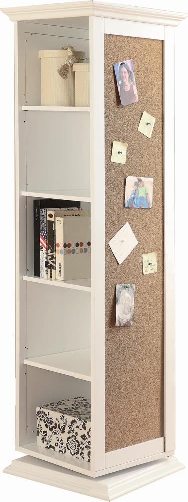 G9010080 - Swivel Accent Cabinet With Cork Board - White