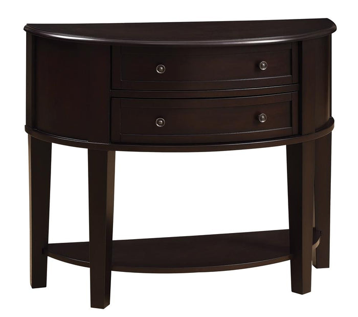 G950156 - 2-Drawer Demilune Shape Console Table - Cappuccino
