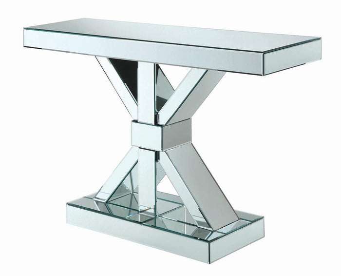 G950191 - Reventlow X-Shaped Base Console Table - Clear Mirror
