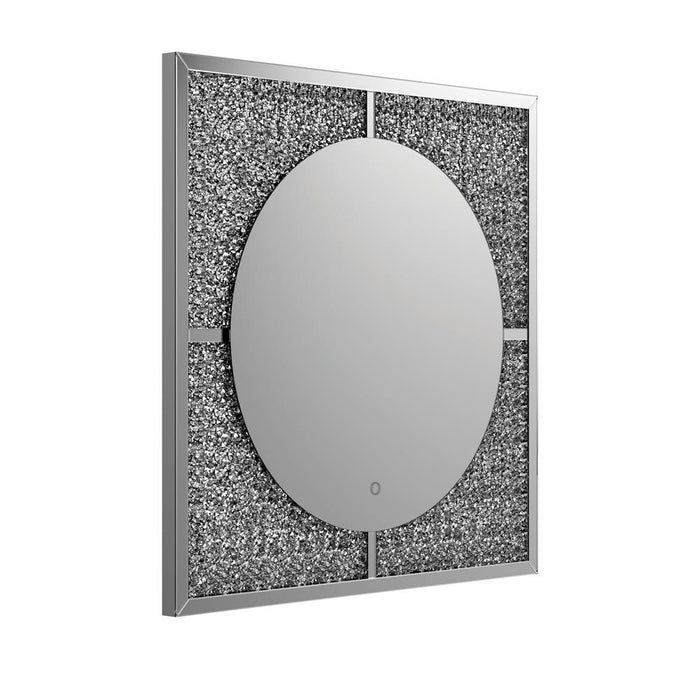 G961554 - LED Wall Mirror - Silver And Black