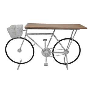 Bicycle Console Table, White - ReeceFurniture.com