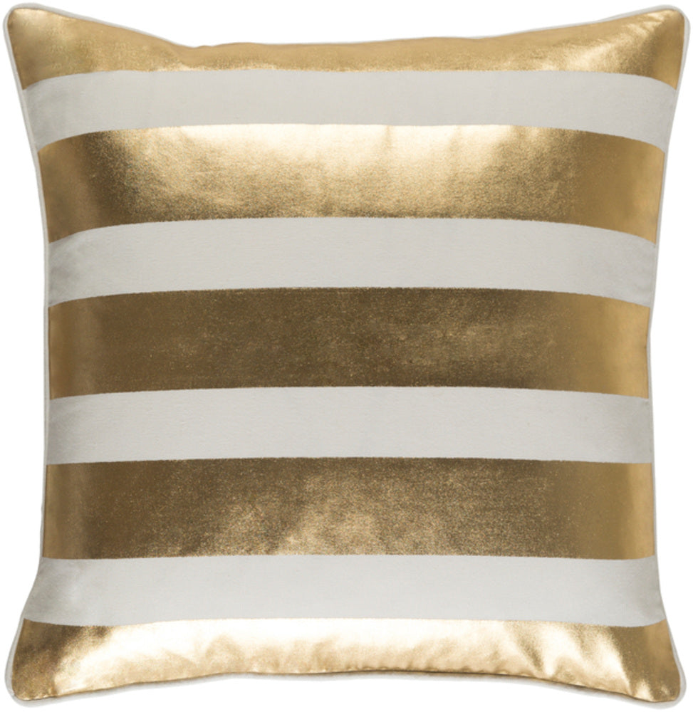 Glyph Pillow Kit - Cream, Metallic - Gold - Down - GLYP7080 - ReeceFurniture.com