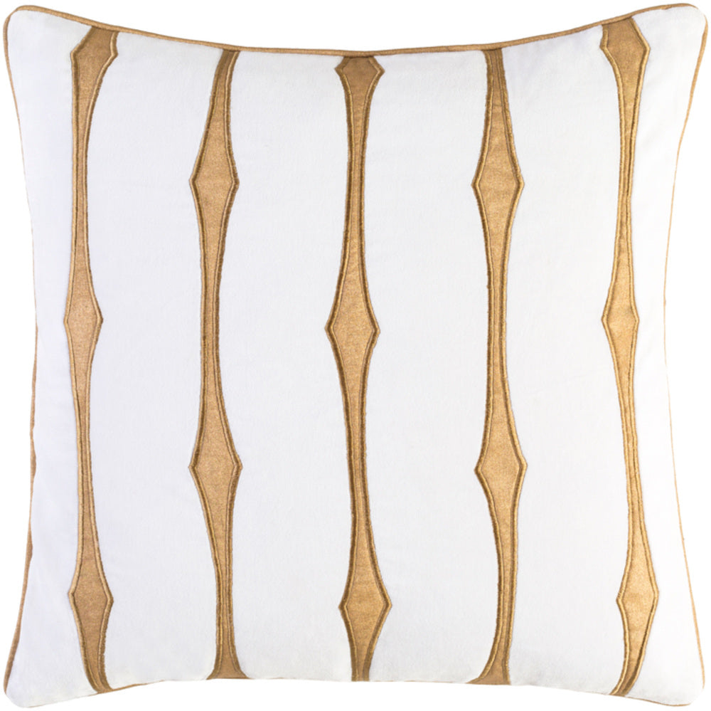 Graphic Stripe Pillow Kit - White, Tan, Wheat - Down - GS002 - ReeceFurniture.com