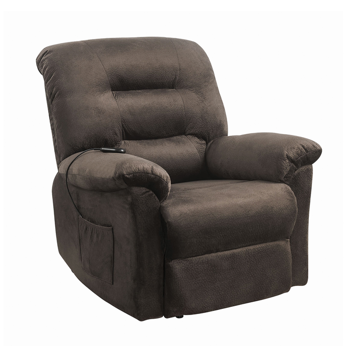 G601025 - Upholstered Power Lift Recliner - Brown Sugar or Chocolate