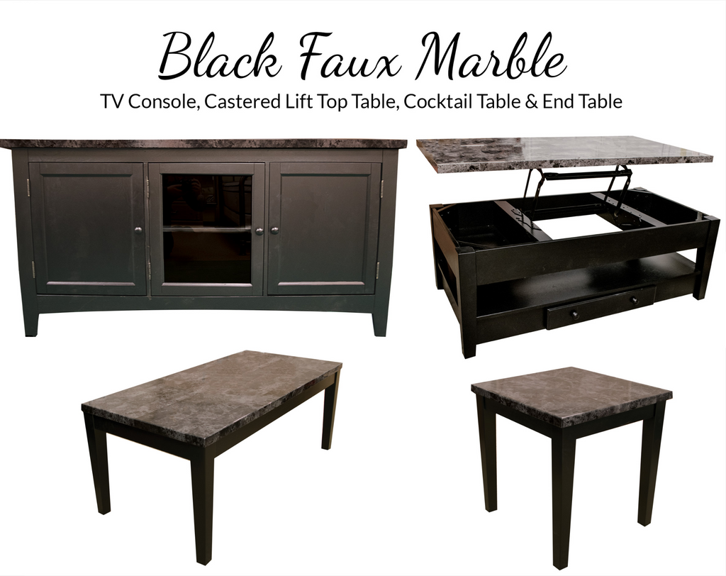 16000L Black Faux Marble - ReeceFurniture.com