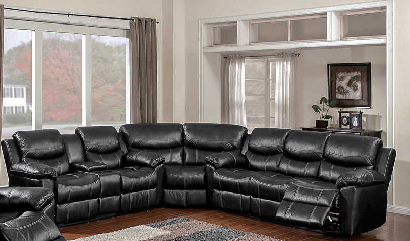 66008 Champion Black 3 Piece Sectional