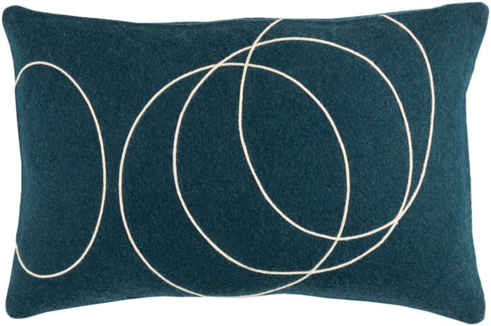Solid Bold Pillow Cover - Dark Blue, Cream - SB033