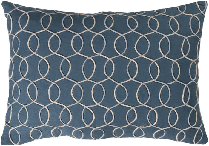 Solid Bold II Pillow Cover - Dark Blue, Medium Gray, Cream - SDB004