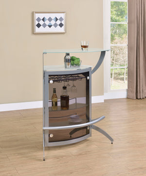 G182135 - Bar Unit - Smoked And Black or Silver And Frosted - ReeceFurniture.com