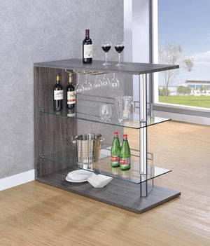 G100156 - Bar Unit - Weathered Grey, Glossy Black, Beautiful Cappuccino or Gloss Whtie - ReeceFurniture.com