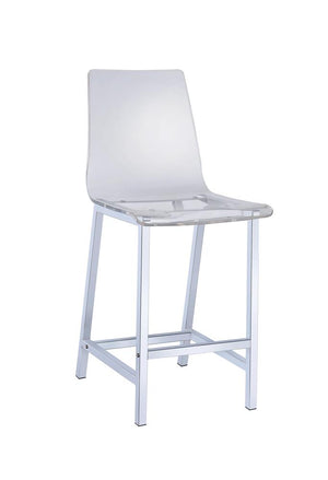 G100265 - Bar or Counter Height Stools - Chrome And Clear Acrylic (Set Of 2) - ReeceFurniture.com