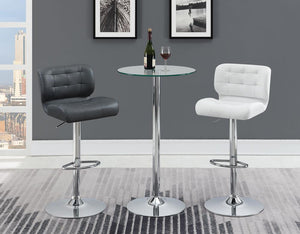 G120341 Glass Top Round Bar Table Set - ReeceFurniture.com