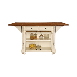 G102270 - Slater Kitchen Island with Drop Leaves - Black or White - ReeceFurniture.com