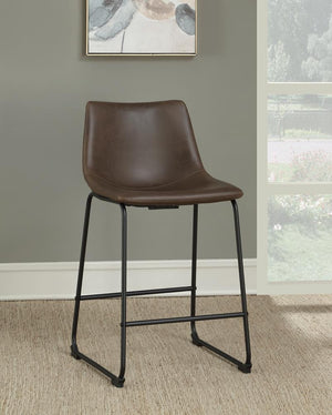 G102535 - Armless Counter Height Stools Two-Tone Brown And Black - ReeceFurniture.com