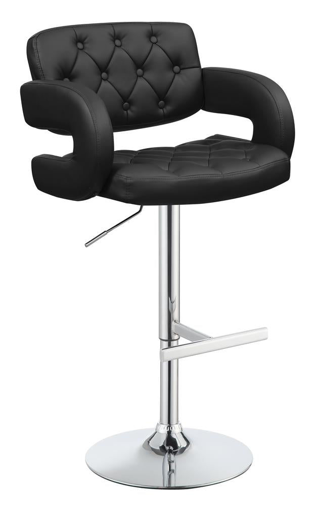 G102550 - Faux Leather with Chrome Adjustable Bar Stools - Black, Brown or White - ReeceFurniture.com