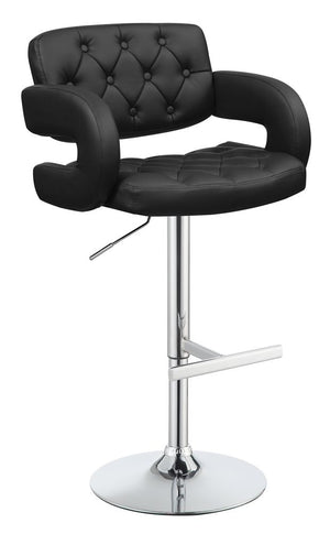 G102550 - Faux Leather with Chrome Adjustable Bar Stools - Black, Brown or White - ReeceFurniture.com