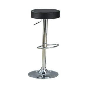 G120715 - Glass Top Bar Table With Wine Storage Black and Chrome Bar Set - ReeceFurniture.com