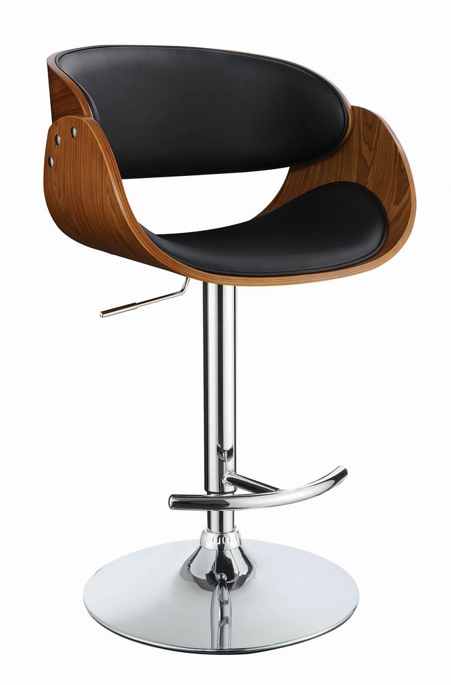 G104965 - Adjustable Bar Stools - Black or Ecru With Walnut Wood - ReeceFurniture.com