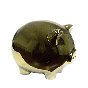 Gold Ceramic Pig Ds - ReeceFurniture.com