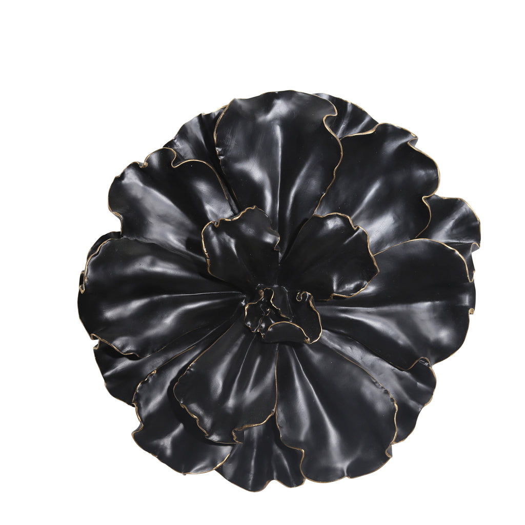 Black/Gold Wall Flower,  15.5" - ReeceFurniture.com