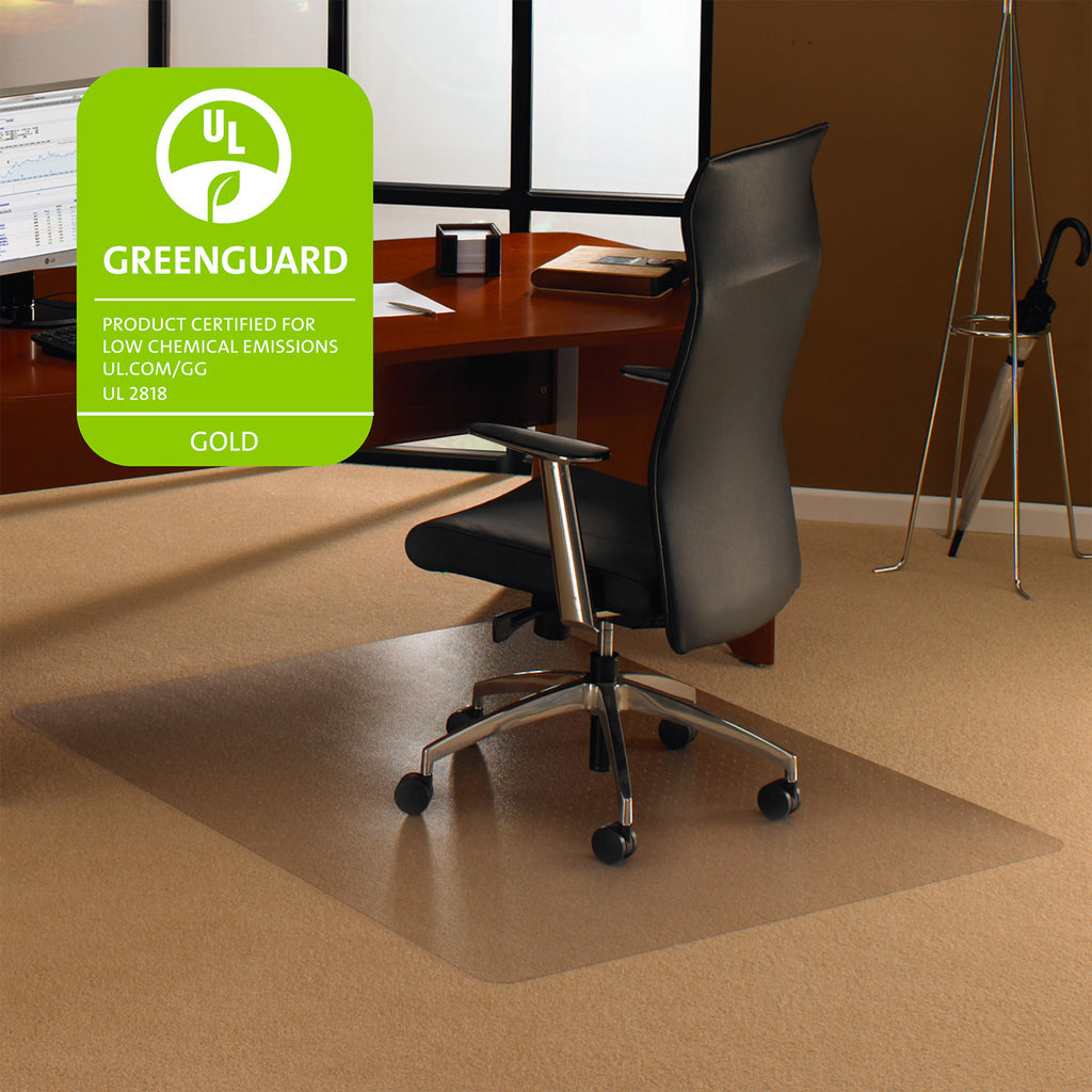 Cleartex Ultimat Polycarbonate Rectangular Chair mat for Plush Pile Carpets Over 1/2", Floor Mats, FloorTexLLC, - ReeceFurniture.com - Free Local Pick Ups: Frankenmuth, MI, Indianapolis, IN, Chicago Ridge, IL, and Detroit, MI