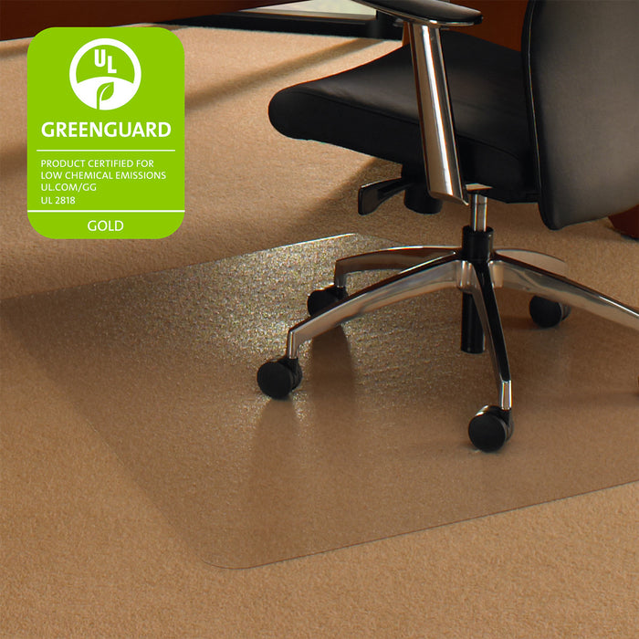 Cleartex Ultimat Polycarbonate Corner Workstation Chair mat for Low & Medium Pile Carpets up to 1/2" (48" X 60" )