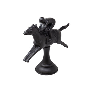Black Horse & Jockey Figurine - ReeceFurniture.com