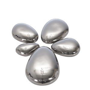 S/5 Ceramic Stones, Silver - ReeceFurniture.com