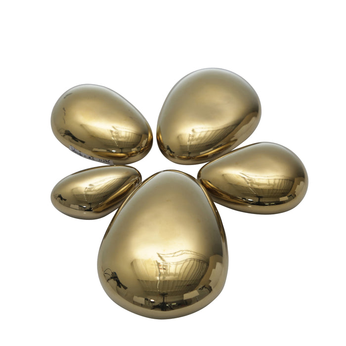 S/5 Ceramic Stones, Gold