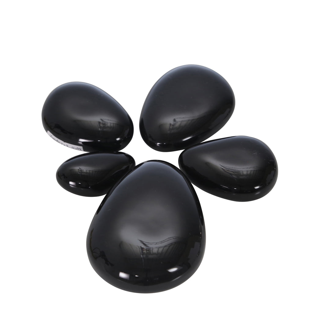 S/5 Ceramic Stones, Black - ReeceFurniture.com