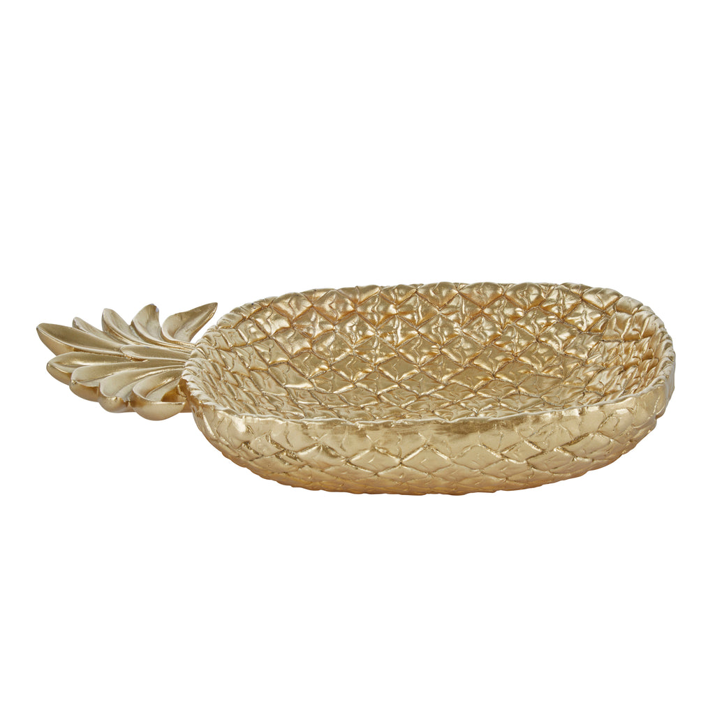 Gold Resin Pineapple Plate - ReeceFurniture.com