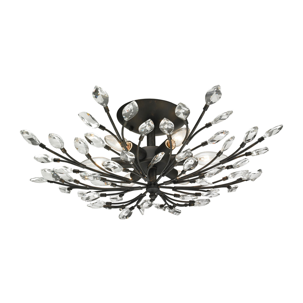 Crystal Branches - Semi Flush Mount - Burnt Bronze - ReeceFurniture.com