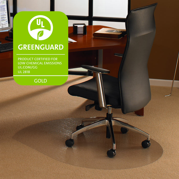 Cleartex Ultimat Polycarbonate Contoured Chair mat for Low & Medium Pile Carpets up to 1/2" (39" X 49")