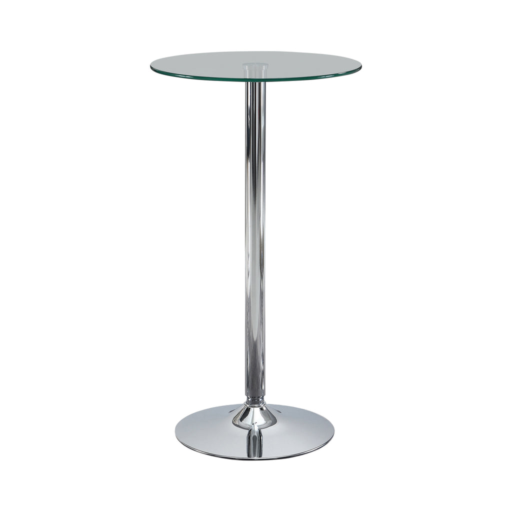 G120341 Glass Top Round Bar Table Set - ReeceFurniture.com