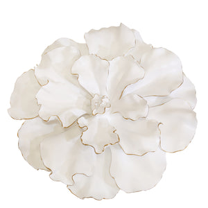 White/Gold Wall Flower 15.5" - ReeceFurniture.com