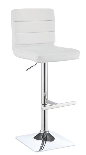G120694 - Upholstered Adjustable Bar Stool with Chrome - White, Black or Grey - ReeceFurniture.com