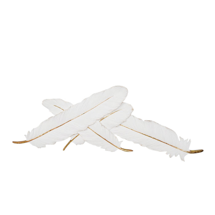 White/Gold Feathers Wall Decor